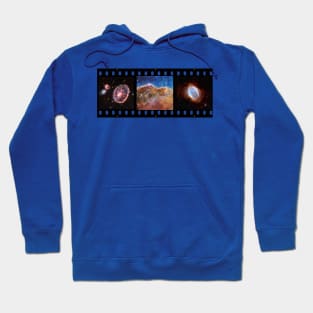 NASA JWST images in the form of the filmstrip Hoodie